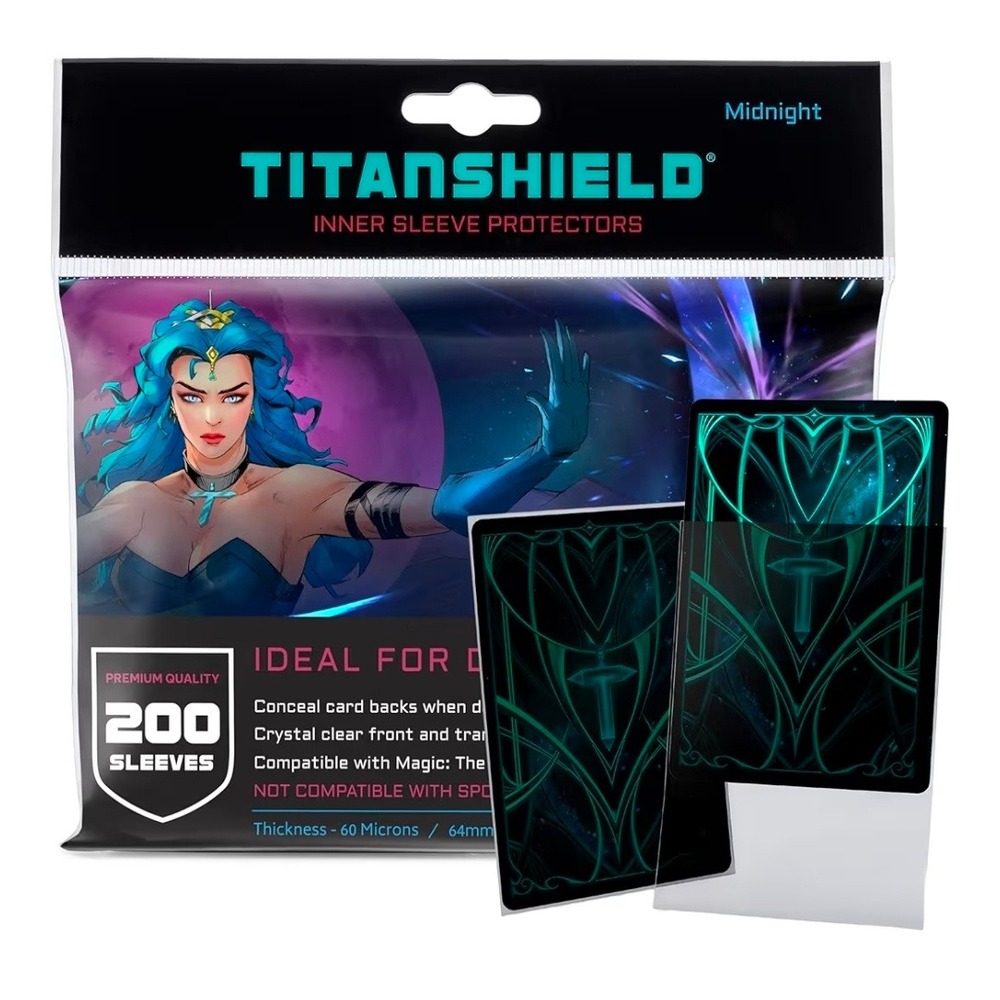 TitanShield‎ 400 Midnight Inner Sleeve Protectors Smoky 64x89mm MTG Pokemon TCG